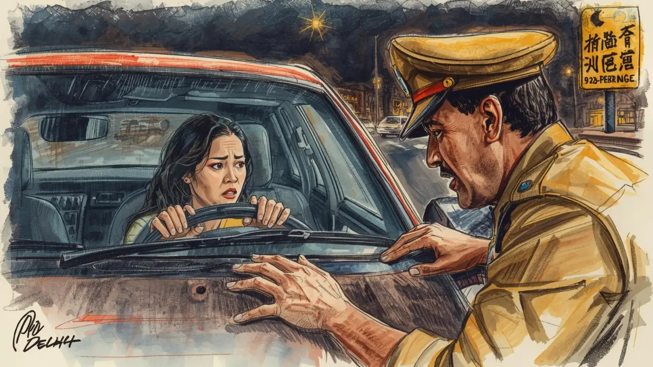 Drunk Woman Rams Car Into Police Constable and Barricade in Delhi